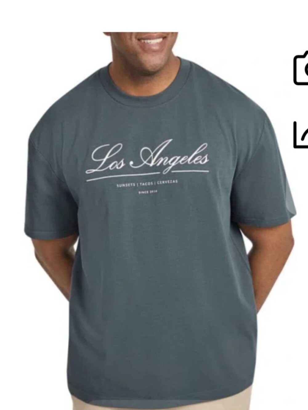 Johnny Bigg Los Angeles Relaxed Fit Organic Cotton Graphic Men's T-Shirt 5XL
